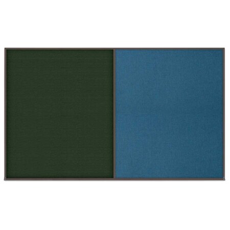 United Visual Products Triple Door Radius Corkboard, 72"x36", Hea, UV7015RC-BLACK-RUBBER UV7015RC-BLACK-RUBBER